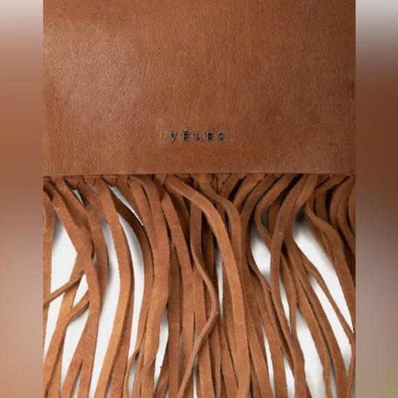 100% leather fringe crossbody bag VELEZ - Picture 3 of 5
